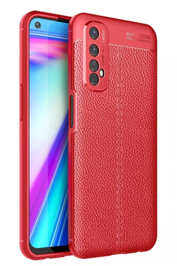 Realme 7 Kılıf Auto Focus Kapak - Kırmızı