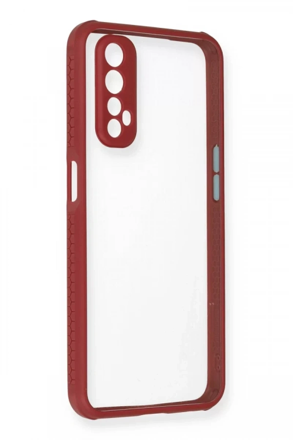 Realme 7 Kılıf Miami Şeffaf Silikon - Fuşya