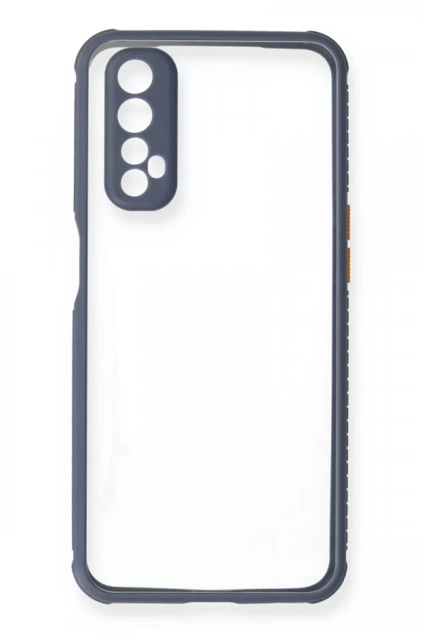 Realme 7 Kılıf Miami Şeffaf Silikon - Gri