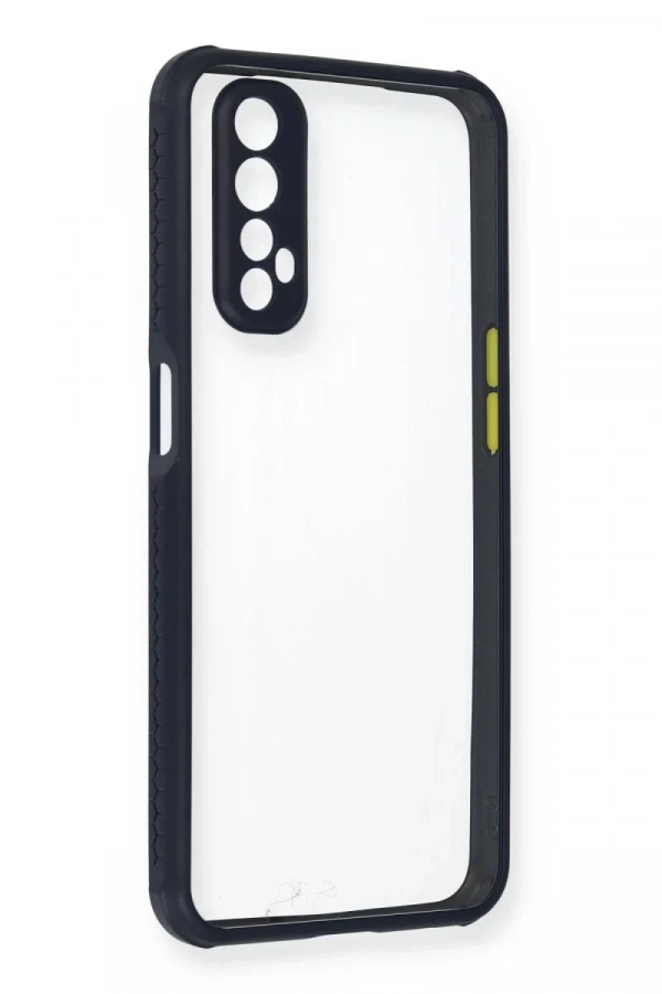 Realme 7 Kılıf Miami Şeffaf Silikon - Lacivert