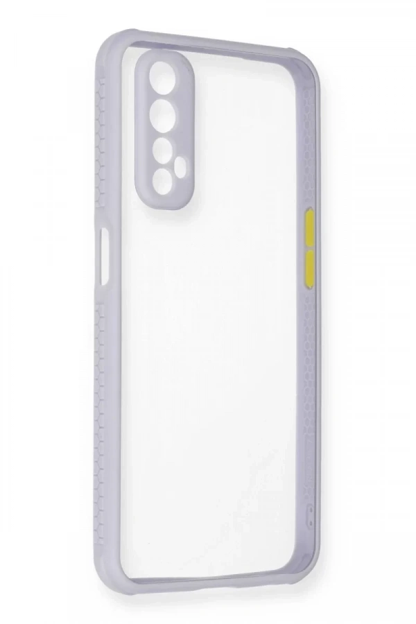 Realme 7 Kılıf Miami Şeffaf Silikon - Lila