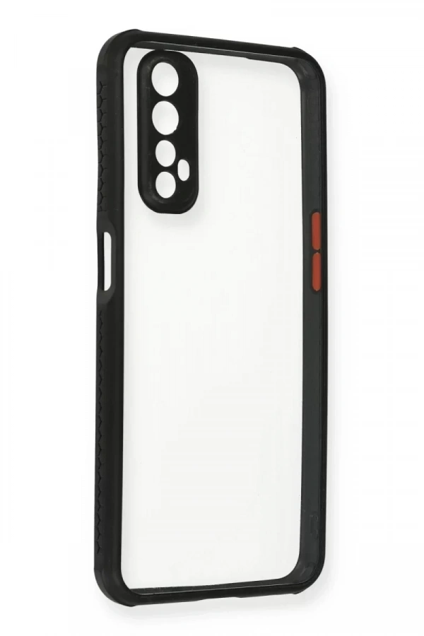 Realme 7 Kılıf Miami Şeffaf Silikon - Siyah