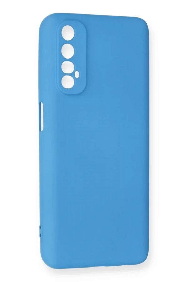 Realme 7 Kılıf Nano içi Kadife Silikon - Mavi