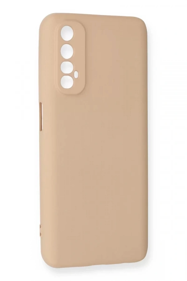 Realme 7 Kılıf Nano içi Kadife Silikon - Pudra