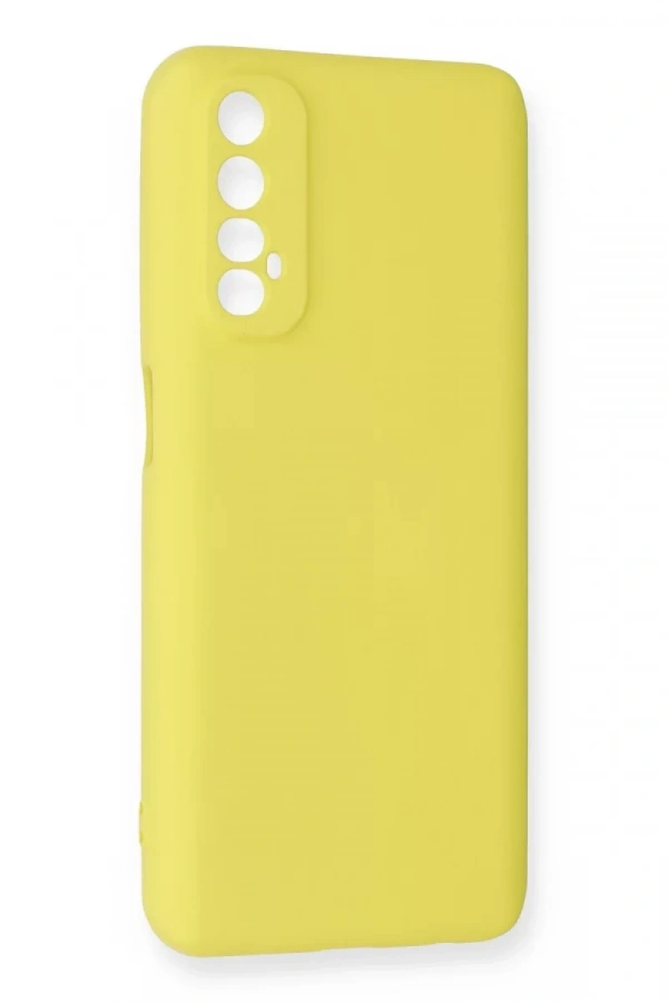 Realme 7 Kılıf Nano içi Kadife Silikon - Sarı