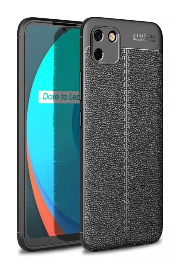 Realme C11 2021 Kılıf Auto Focus Kapak - Siyah