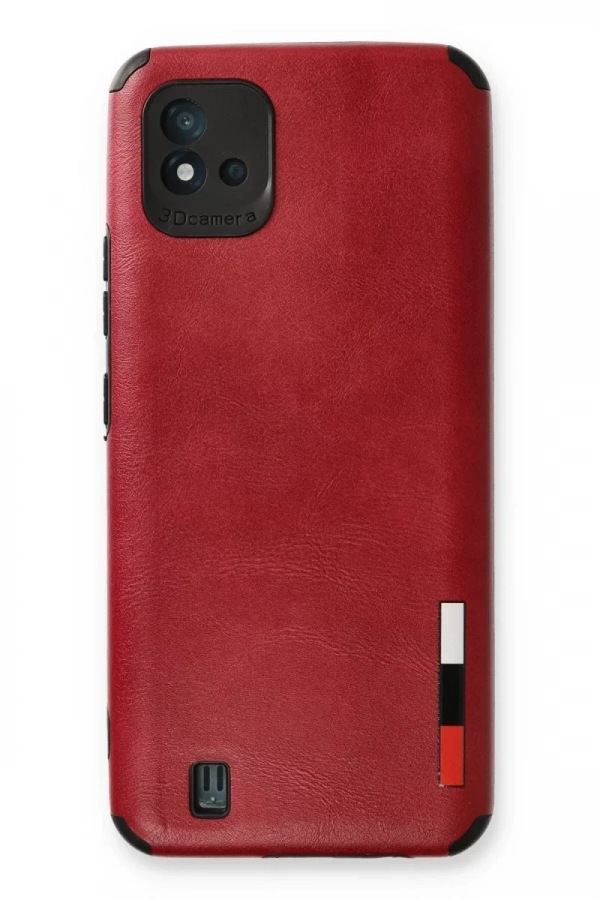 Realme C11 2021 Kılıf Loop Deri Silikon - Kırmızı