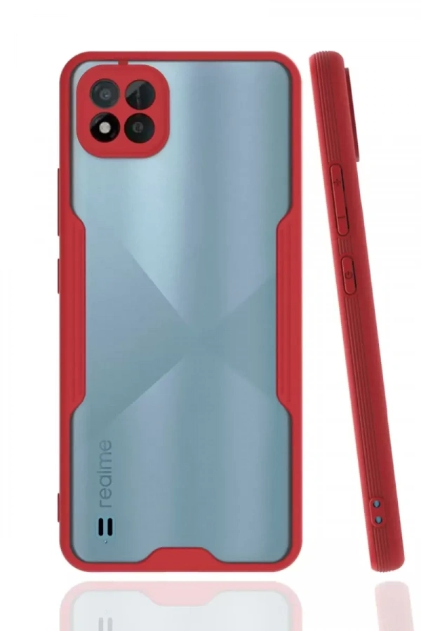 Realme C11 2021 Kılıf Platin Silikon - Kırmızı