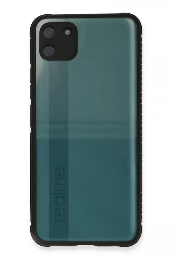 Realme C11 Kılıf Miami Şeffaf Silikon - Siyah