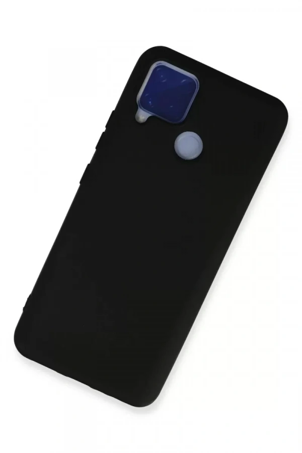Realme C15 Kılıf Nano içi Kadife Silikon - Siyah