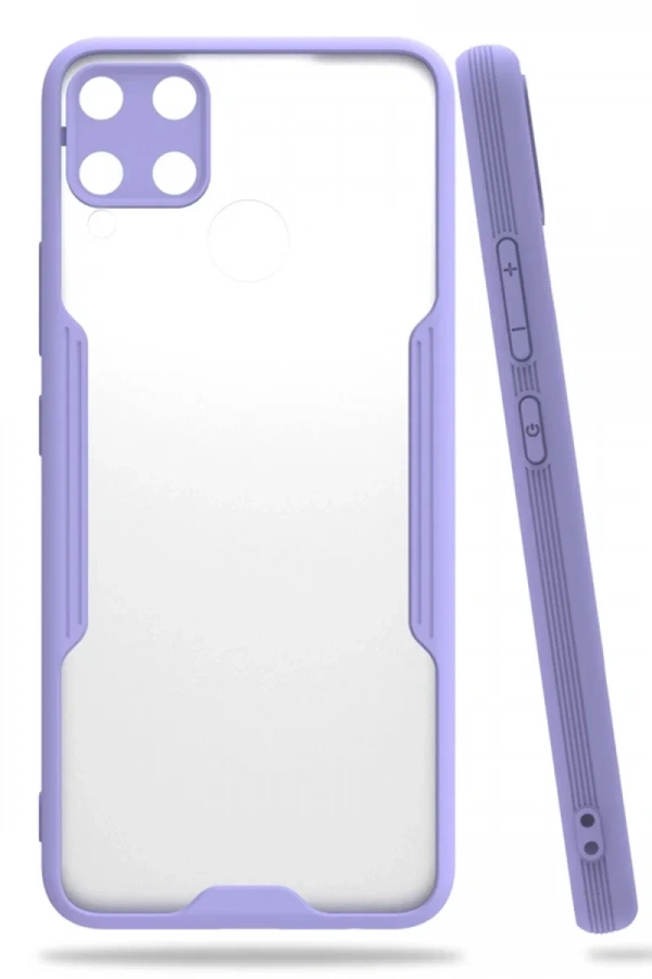 Realme C15 Kılıf Platin Silikon - Lila
