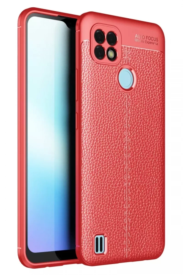 Realme C21 Kılıf Auto Focus Kapak - Kırmızı