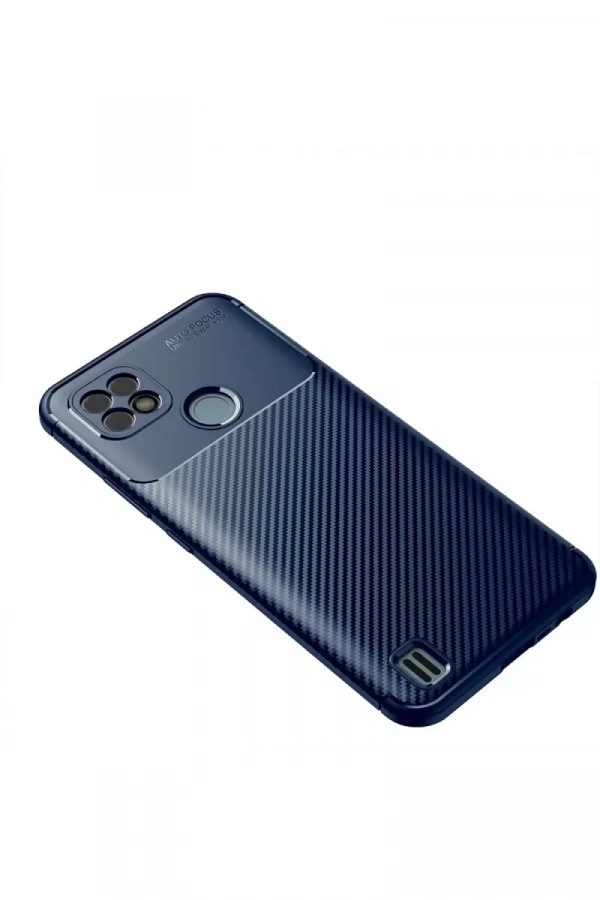 Realme C21 Kılıf Auto Focus Karbon Kapak - Lacivert