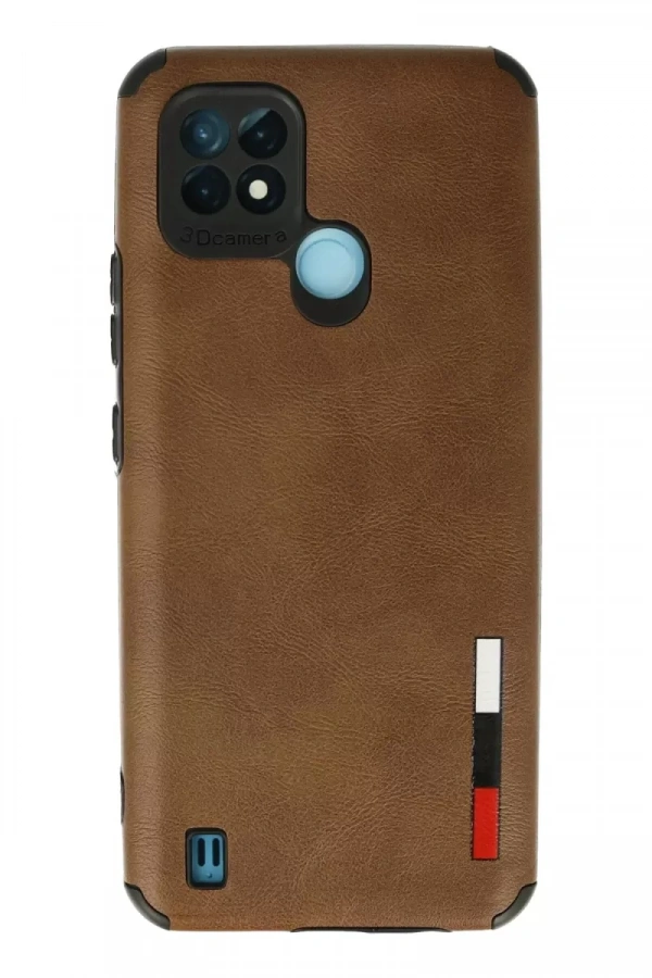 Realme C21 Kılıf Loop Deri Silikon - Kahverengi