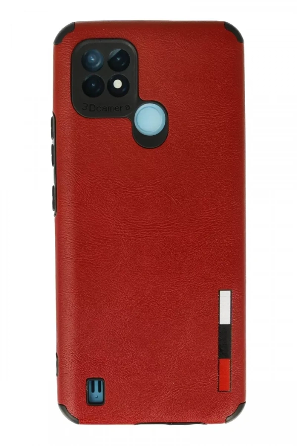 Realme C21 Kılıf Loop Deri Silikon - Kırmızı