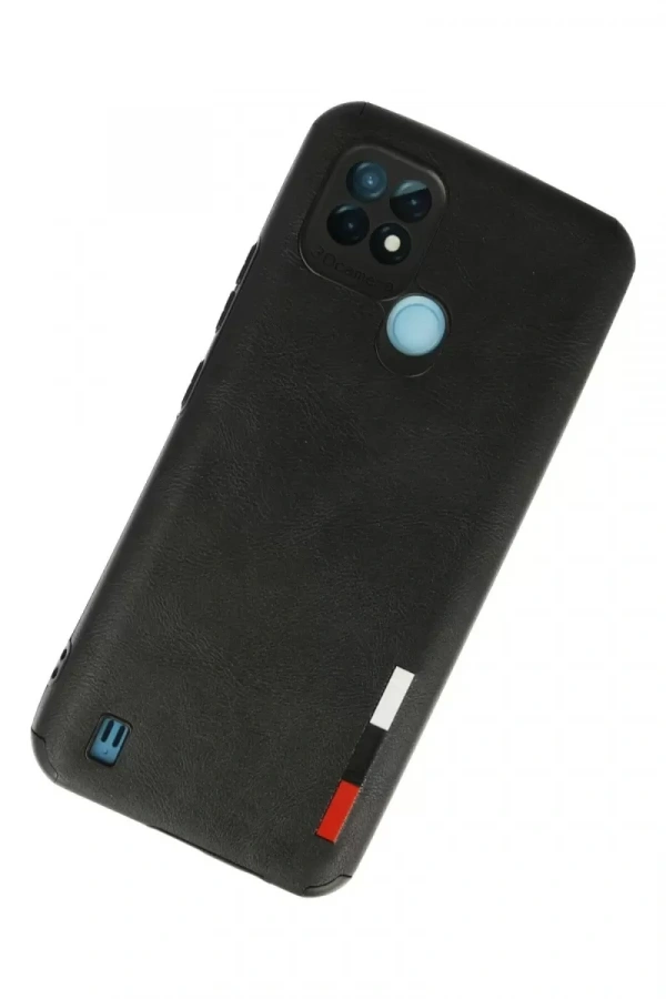 Realme C21 Kılıf Loop Deri Silikon - Siyah