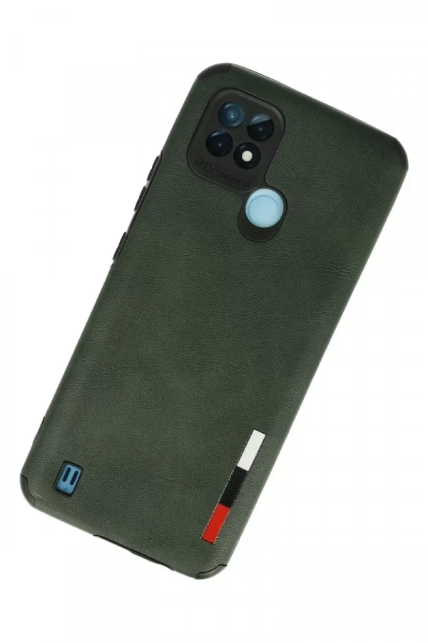Realme C21 Kılıf Loop Deri Silikon - Yeşil