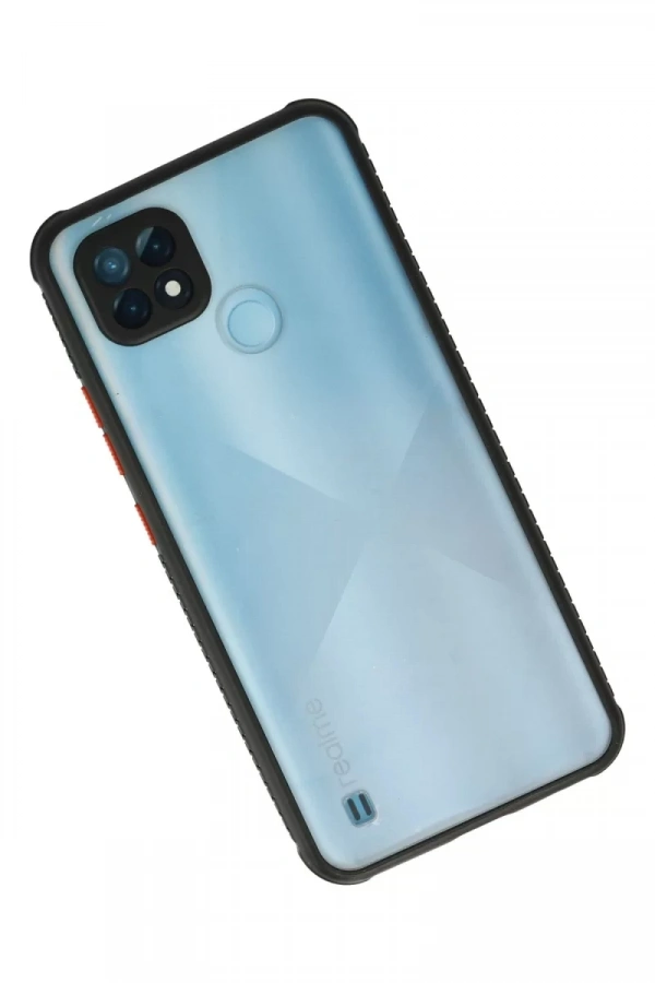 Realme C21 Kılıf Miami Şeffaf Silikon - Siyah
