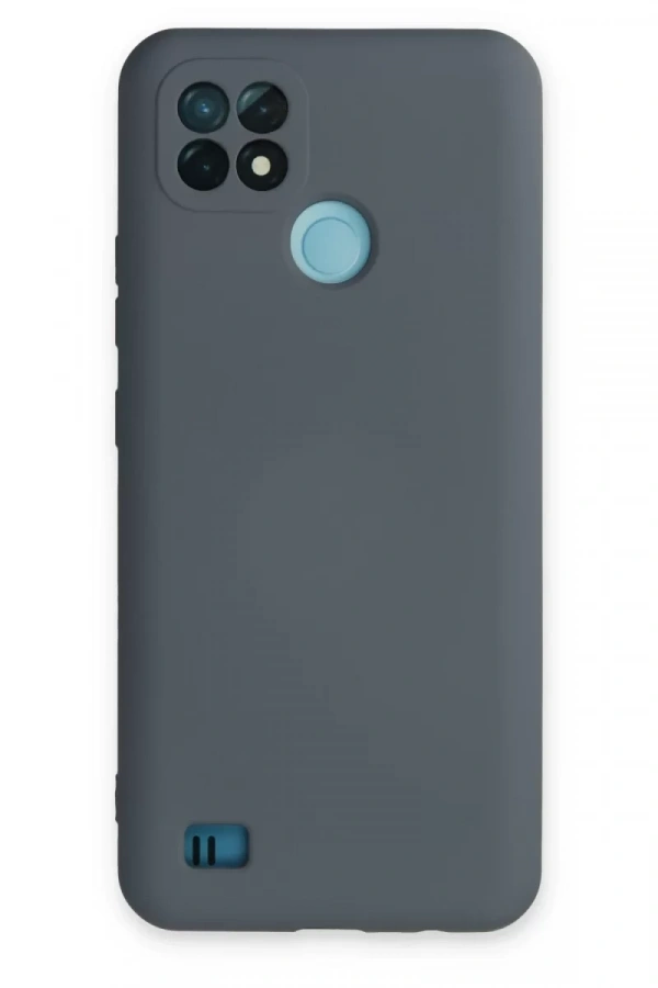 Realme C21 Kılıf Nano içi Kadife Silikon - Gri