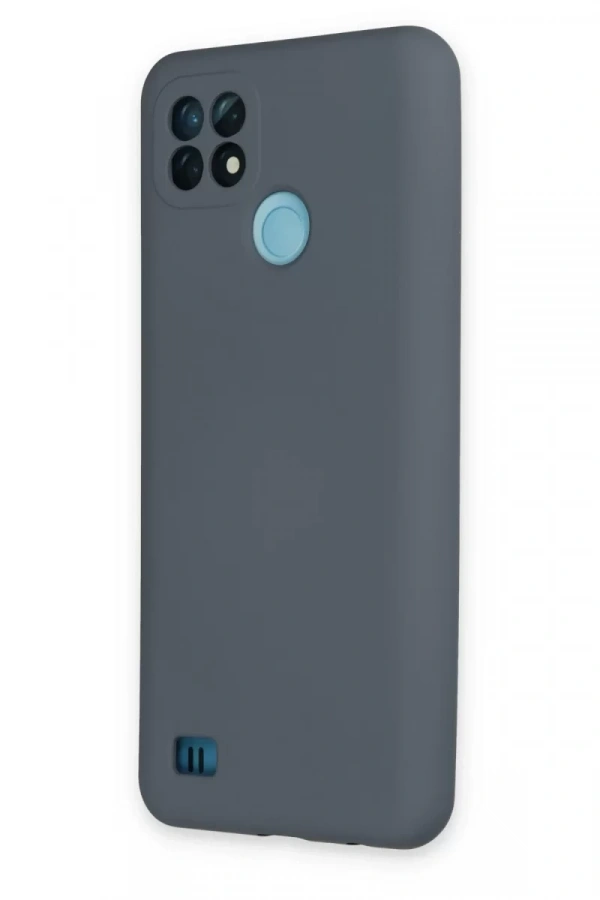 Realme C21 Kılıf Nano içi Kadife Silikon - Gri