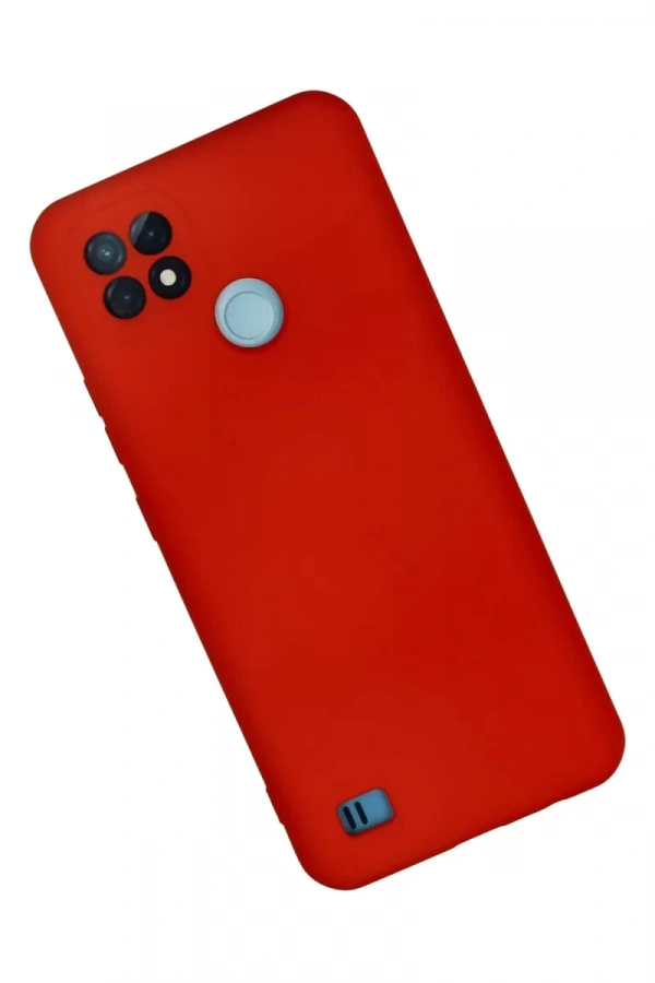 Realme C21 Kılıf Nano içi Kadife Silikon - Kırmızı