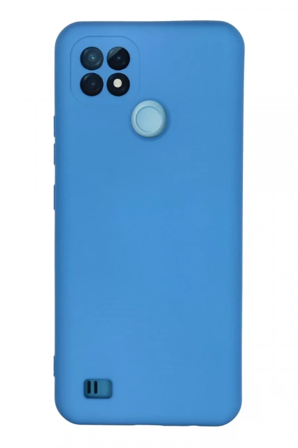 Realme C21 Kılıf Nano içi Kadife Silikon - Mavi