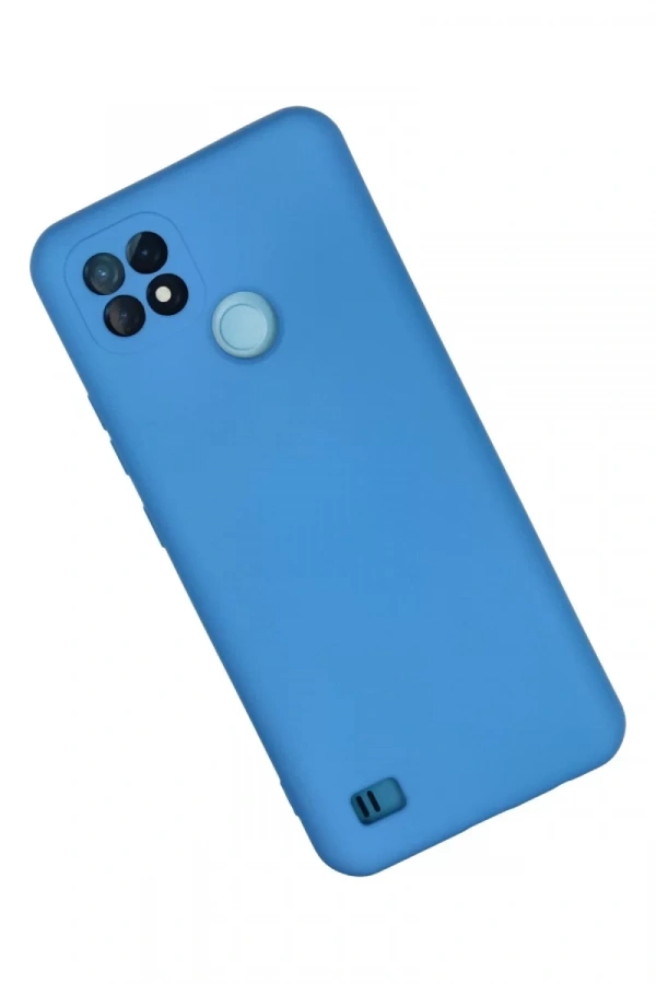 Realme C21 Kılıf Nano içi Kadife Silikon - Mavi
