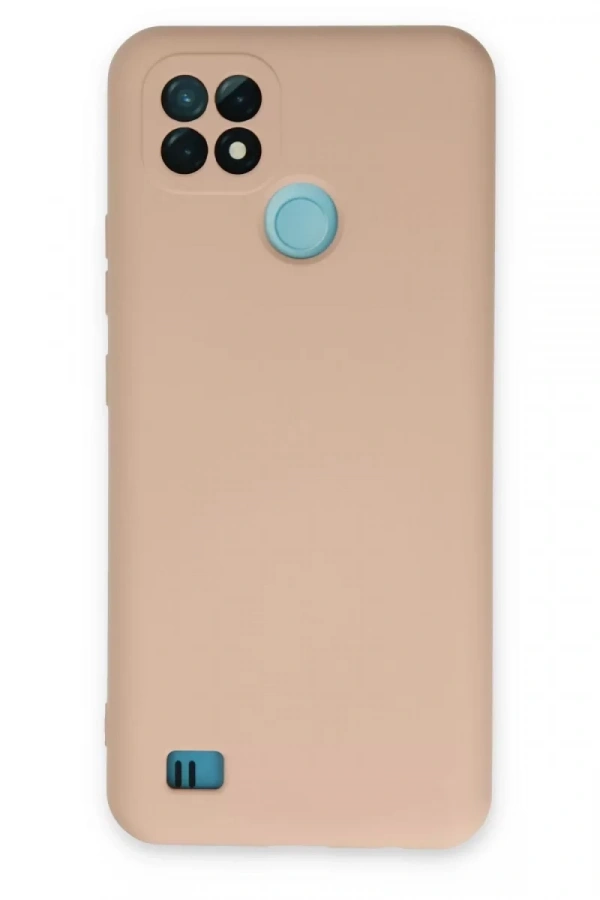 Realme C21 Kılıf Nano içi Kadife Silikon - Pudra