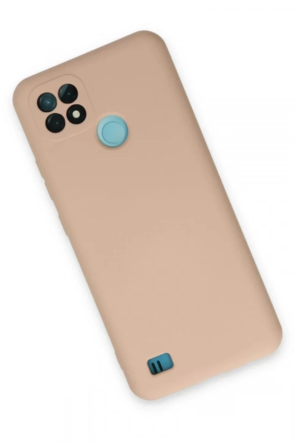 Realme C21 Kılıf Nano içi Kadife Silikon - Pudra