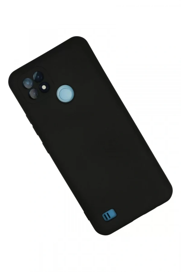 Realme C21 Kılıf Nano içi Kadife Silikon - Siyah