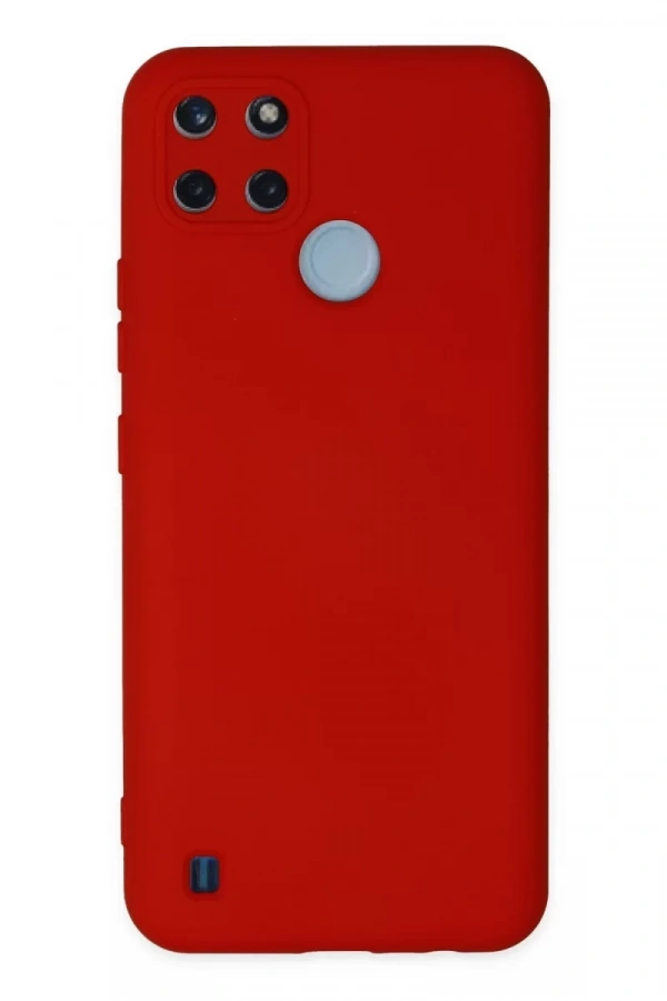 Realme C25Y Kılıf Nano içi Kadife Silikon - Kırmızı
