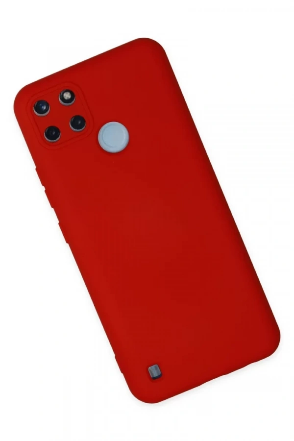 Realme C25Y Kılıf Nano içi Kadife Silikon - Kırmızı