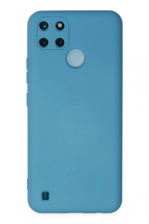 Realme C25Y Kılıf Nano içi Kadife Silikon - Mavi