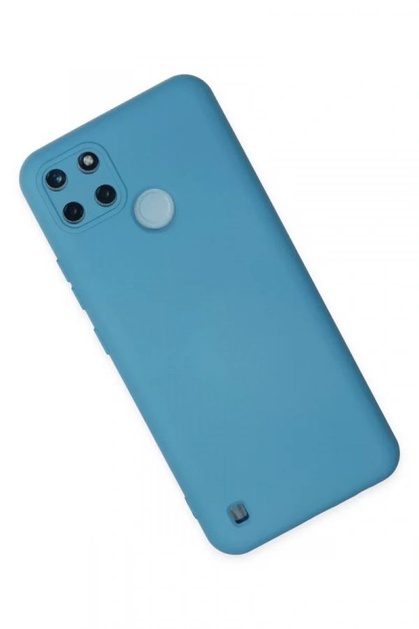 Realme C25Y Kılıf Nano içi Kadife Silikon - Mavi