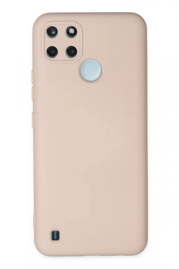 Realme C25Y Kılıf Nano içi Kadife Silikon - Pudra
