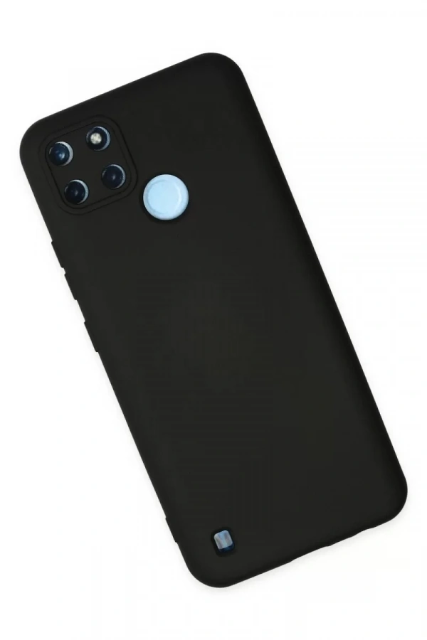 Realme C25Y Kılıf Nano içi Kadife Silikon - Siyah