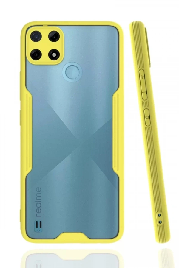 Realme C25Y Kılıf Platin Silikon - Sarı