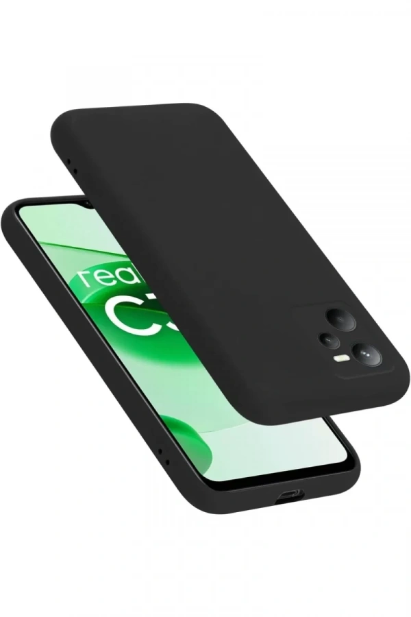 Realme C35 Kılıf First Silikon - Siyah