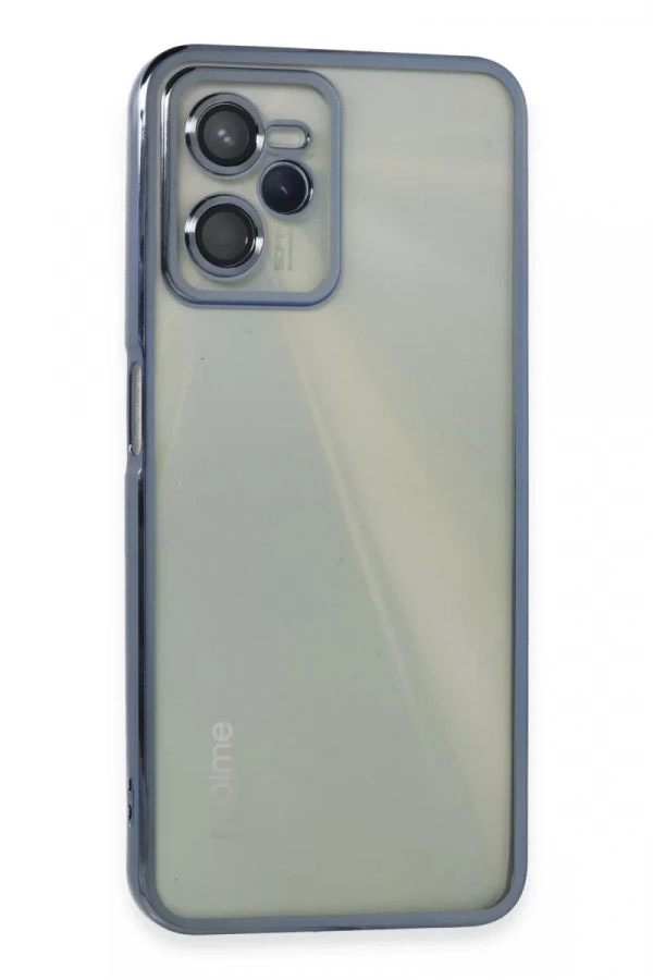 Realme C35 Kılıf Lensli Silikon - Açık Mavi