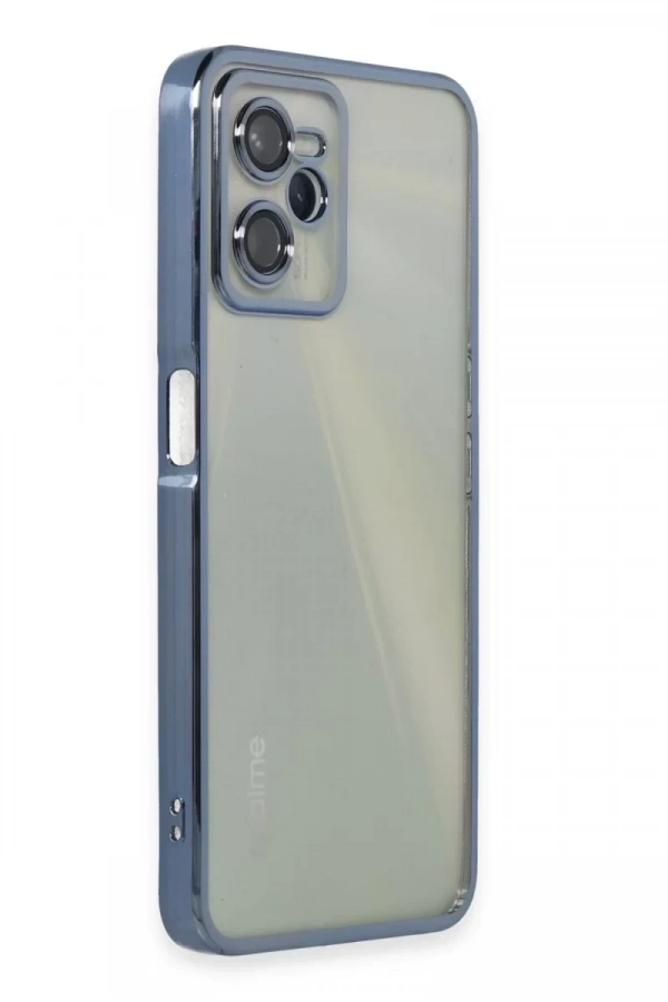 Realme C35 Kılıf Lensli Silikon - Açık Mavi