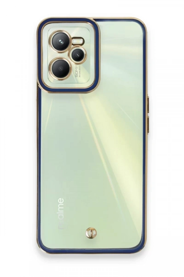 Realme C35 Kılıf Liva Lens Silikon - Mavi