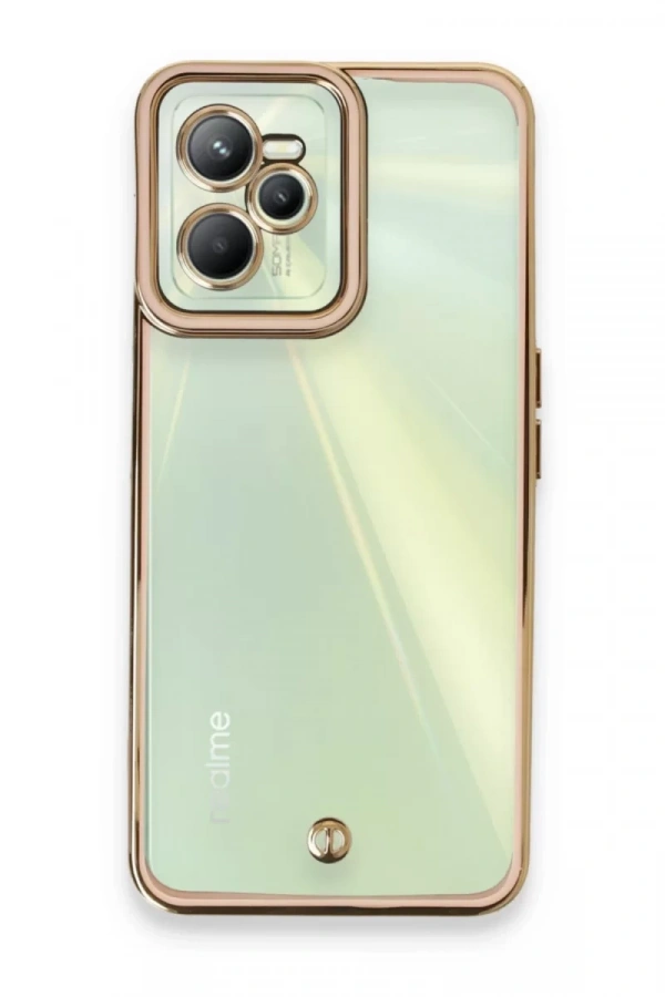 Realme C35 Kılıf Liva Lens Silikon - Pudra