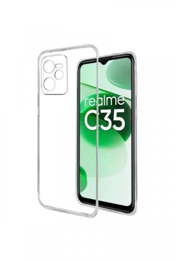Realme C35 Kılıf Lüx Şeffaf Silikon