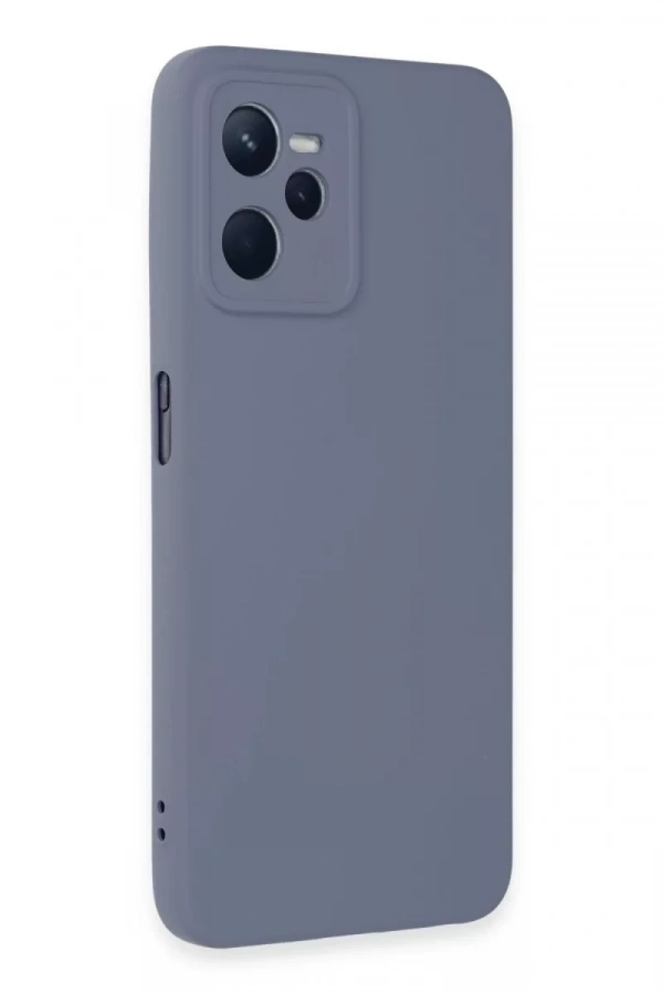 Realme C35 Kılıf Nano içi Kadife Silikon - Gri