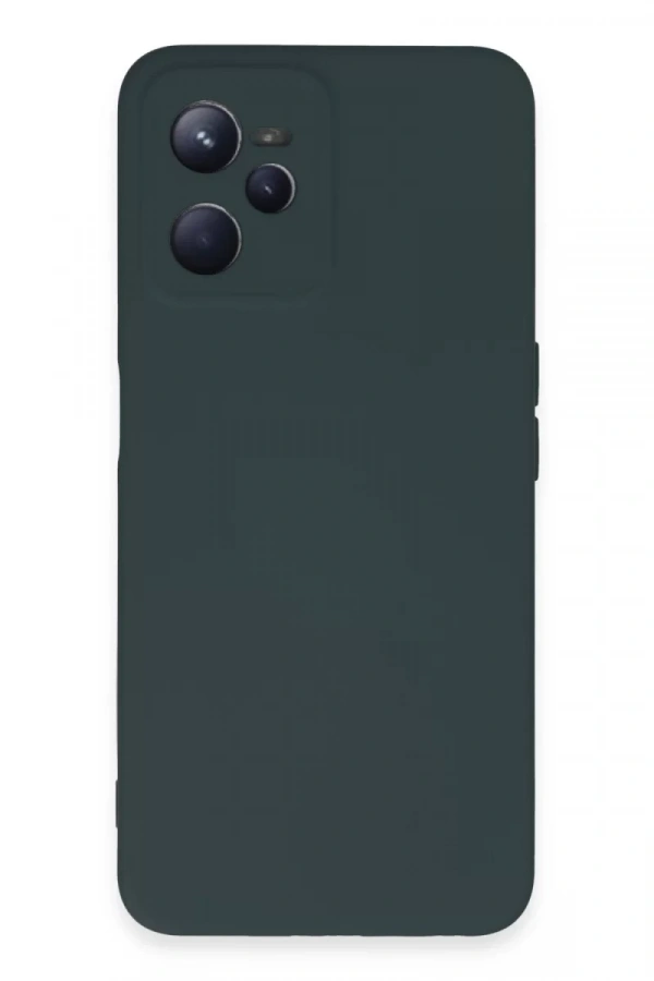 Realme C35 Kılıf Nano içi Kadife Silikon - Koyu Yeşil