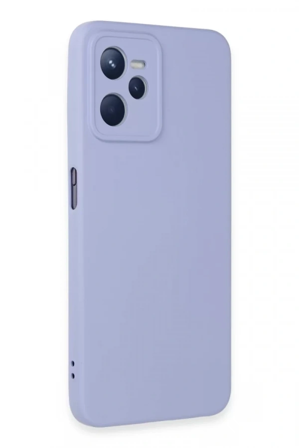 Realme C35 Kılıf Nano içi Kadife Silikon - Lila