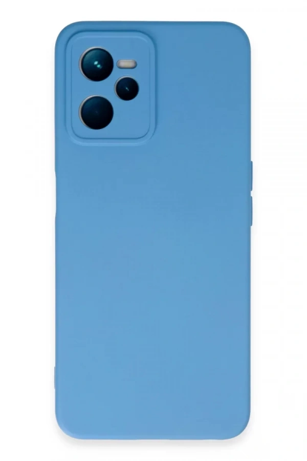 Realme C35 Kılıf Nano içi Kadife Silikon - Mavi
