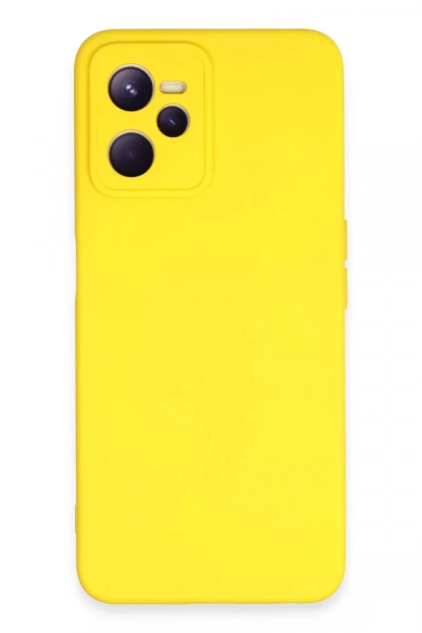 Realme C35 Kılıf Nano içi Kadife Silikon - Sarı