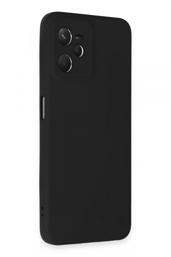 Realme C35 Kılıf Nano içi Kadife Silikon - Siyah