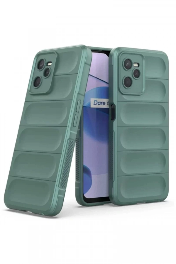 Realme C35 Kılıf Optimum Silikon - Koyu Yeşil